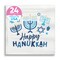Big Dot of Happiness Hanukkah Menorah Napkins, Chanukah Holiday Party Decor, White 3-Ply Paper Beverage Cocktail Napkins - 24 Count